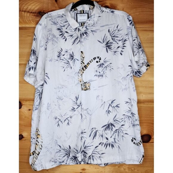 Denim & Flower Ricky Singh Tiger/Bamboo Button Up Shirt Size XL, Preowned. - Picture 13 of 16